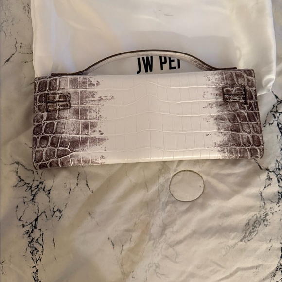 JW PEI Two-Tone Crocodile Embossed Clutch - Picture 3 of 5